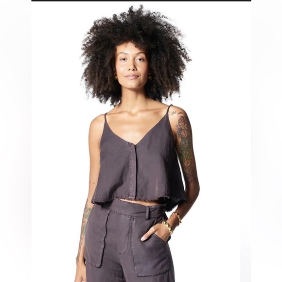 Young Fabulous & Broke Rehan Swing Brown Linen Blend Tank Top |‎ Small - Picture 1 of 8